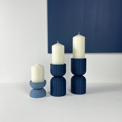 Lot de 3 Bougeoirs "Rétro", Design vintage et moderne