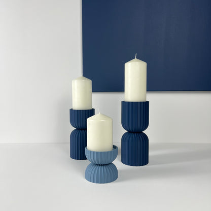 Lot de 3 Bougeoirs "Rétro", Design vintage et moderne