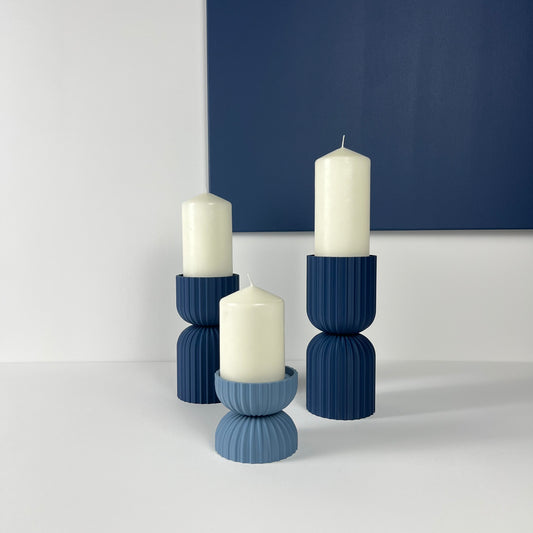 Lot de 3 Bougeoirs "Rétro", Design vintage et moderne